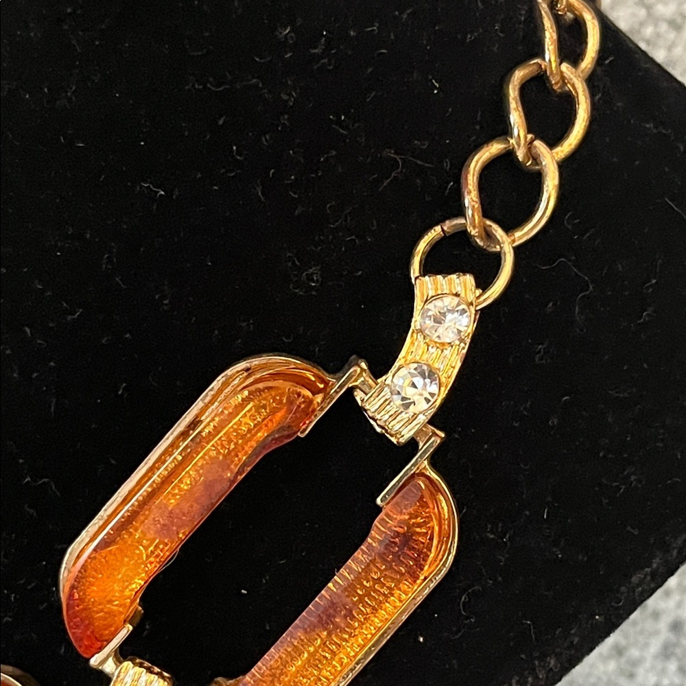 New York & Company Runway Style‎ Faux Tortoiseshell Large Link Necklace - Picture 2 of 7